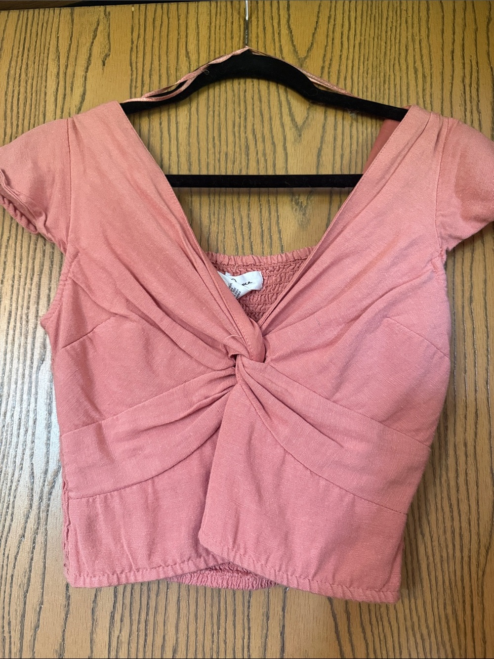 Knot-Front‎ Crop Top in Dusty Rose